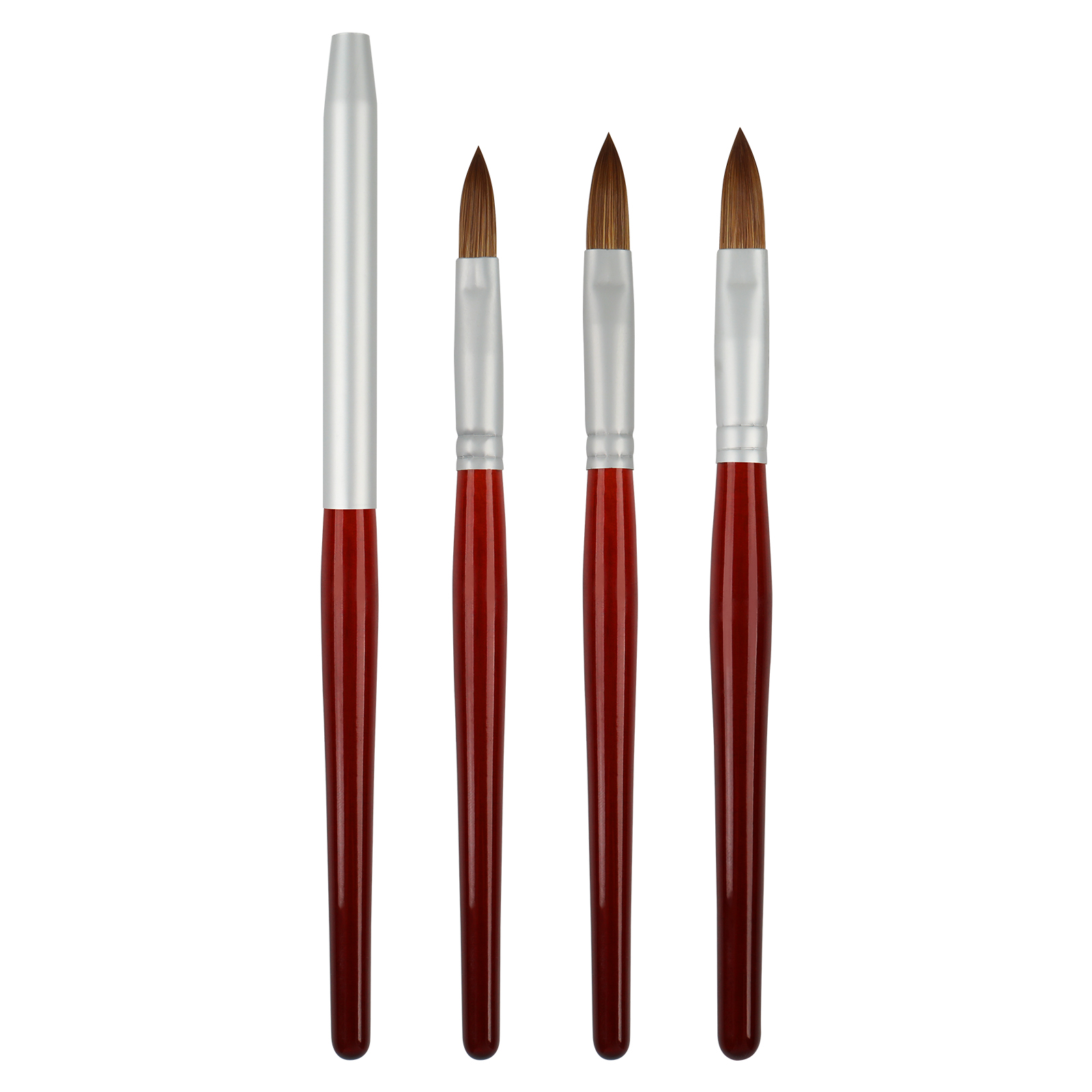 Профессиональные инструменты для маникюра с акриловой щеткой для маникюра с ручкой из красного дерева и колонками из соболя для ногтей