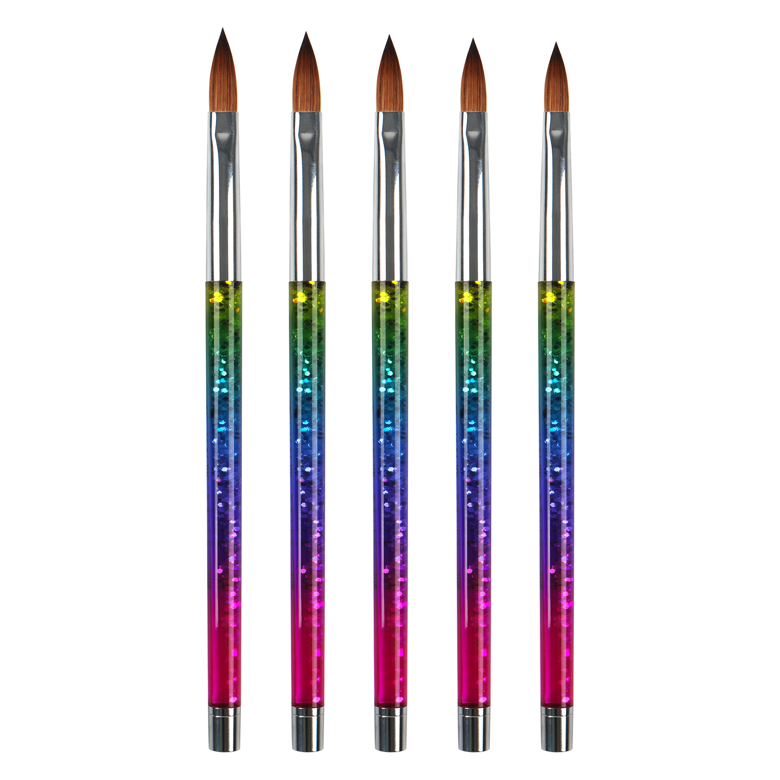 Preț accesibil LOGO personalizat Pure Kolinsky Hair Dazzle Liquid Glitter Flat Nails Art Pensule acrilice