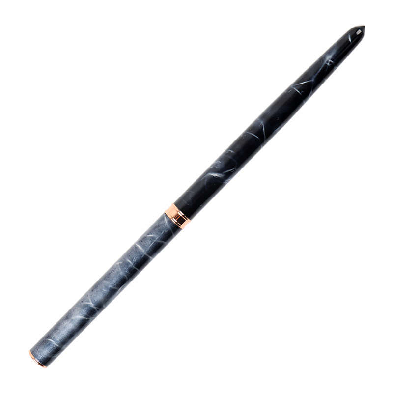 စိတ်ကြိုက်လိုဂို သီးသန့်တံဆိပ် OEM Black Marble Metal Liner Acrylic Pen သန့်စင်သော Kolinsky Sable ဆံပင်လက်သည်းဂျယ်လ် Brush
