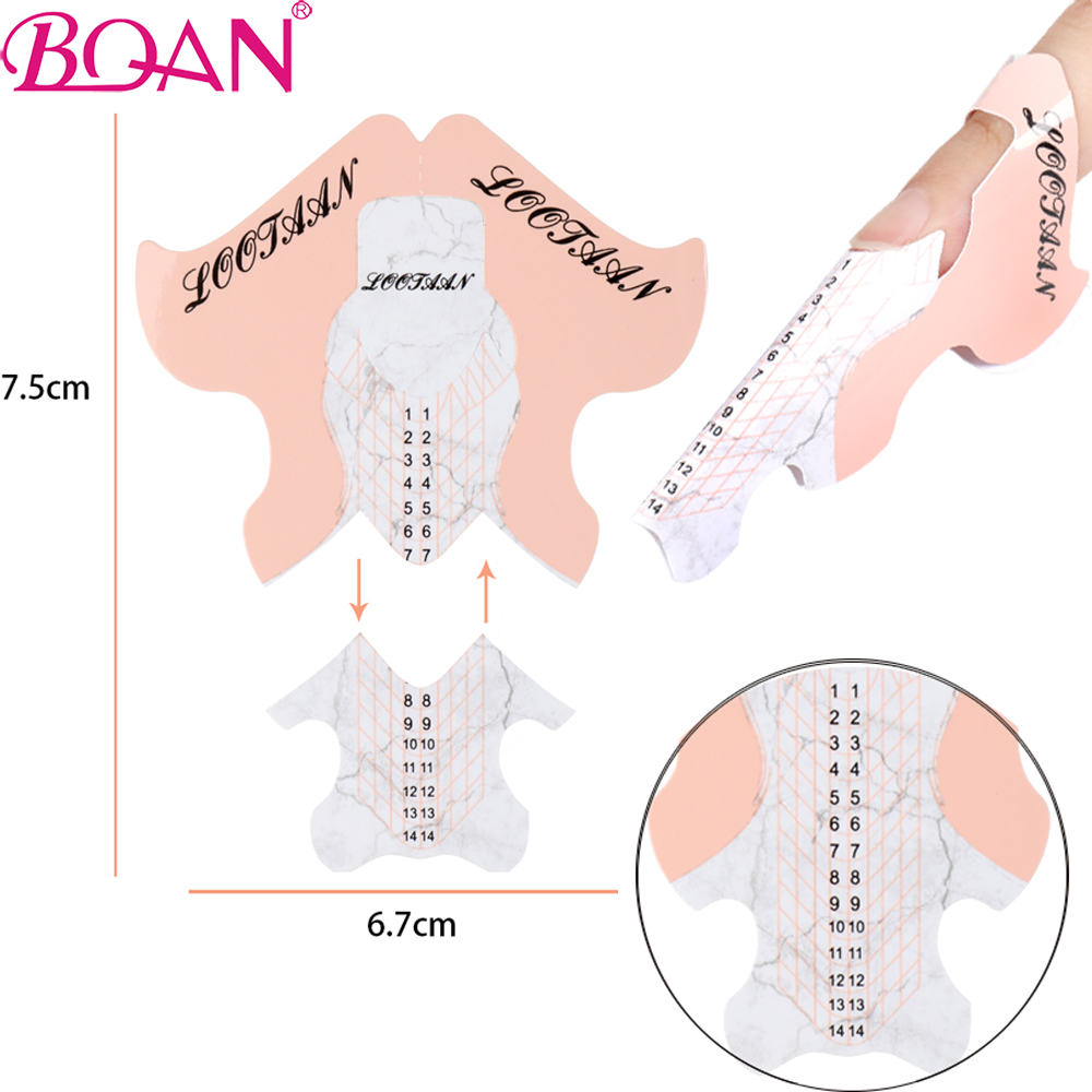 BQAN French Nail Form Tips Acrilico UV Gel Extension Curl Form
