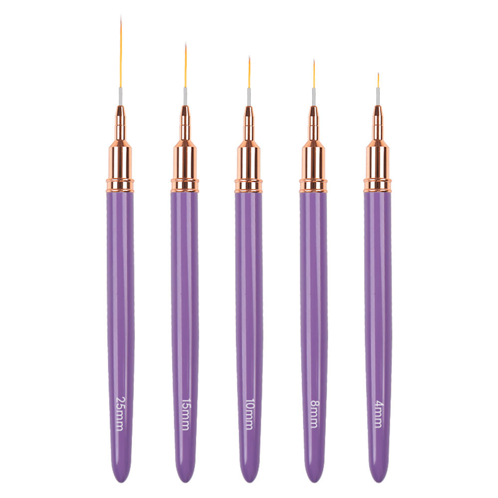 BQAN Custom LOGO Purple Liner Striping Gel Acrylic Brush 100% Pure Kolinsky Hair Nail Brush For Mail Salon