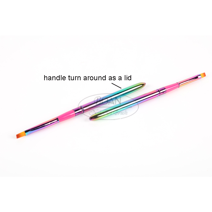 renkli Aurora Metal Saplı Naylon Saç UV Jel Tırnak Resim Fırçası