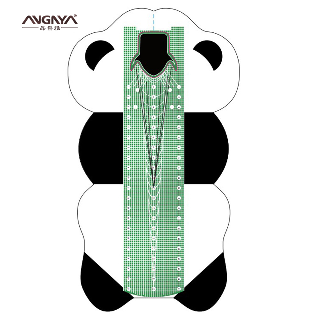 Panda Green Bambo ရှည်လျားထူထပ်သော Acrylic ပြန်သုံးနိုင်သော လိုဂို လက်သည်းပုံစံ နှစ်ထပ်