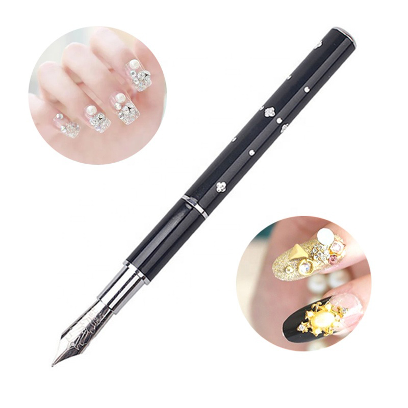 1 Nail Pen +5 Dot Drill Bit ສະແຕນເລດ ແຕ້ມເລັບ Dotting Pen