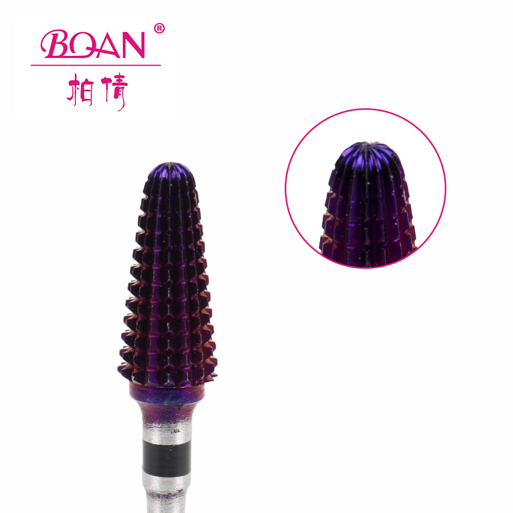 BQAN Safety Holographic Coated Manicure Carbide Nail Drill Bits bakeng sa Manala