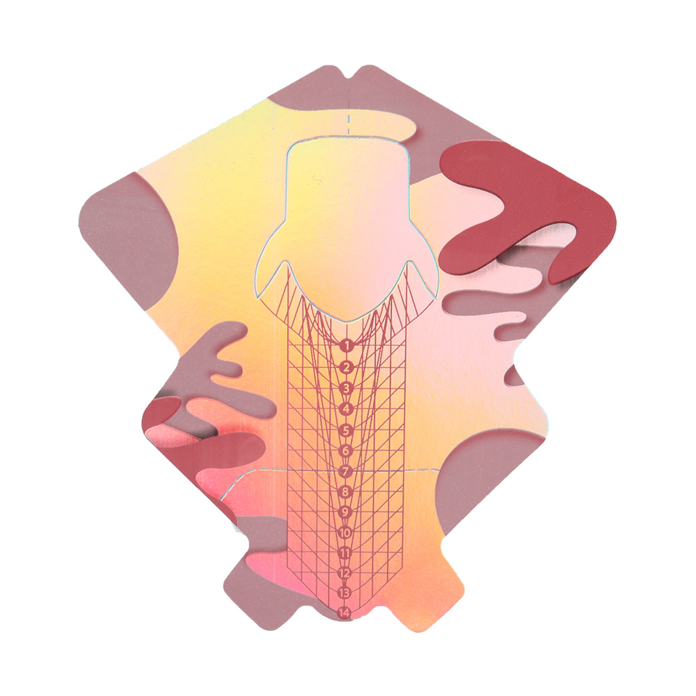 2022 Private Label Персонализирано лого с холографско покритие Форма за удължаване на ноктите за многократна употреба Изключително дълги форми за ноктопластика с двойна система
