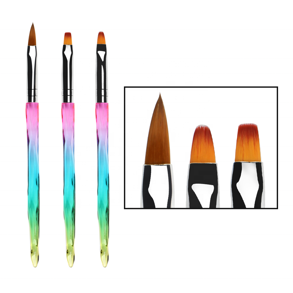 2022 Nylon Hair Nail Art Brushes  Custom  Acrylic  Gradient  Handle Gel  Nail Brush Decoration
