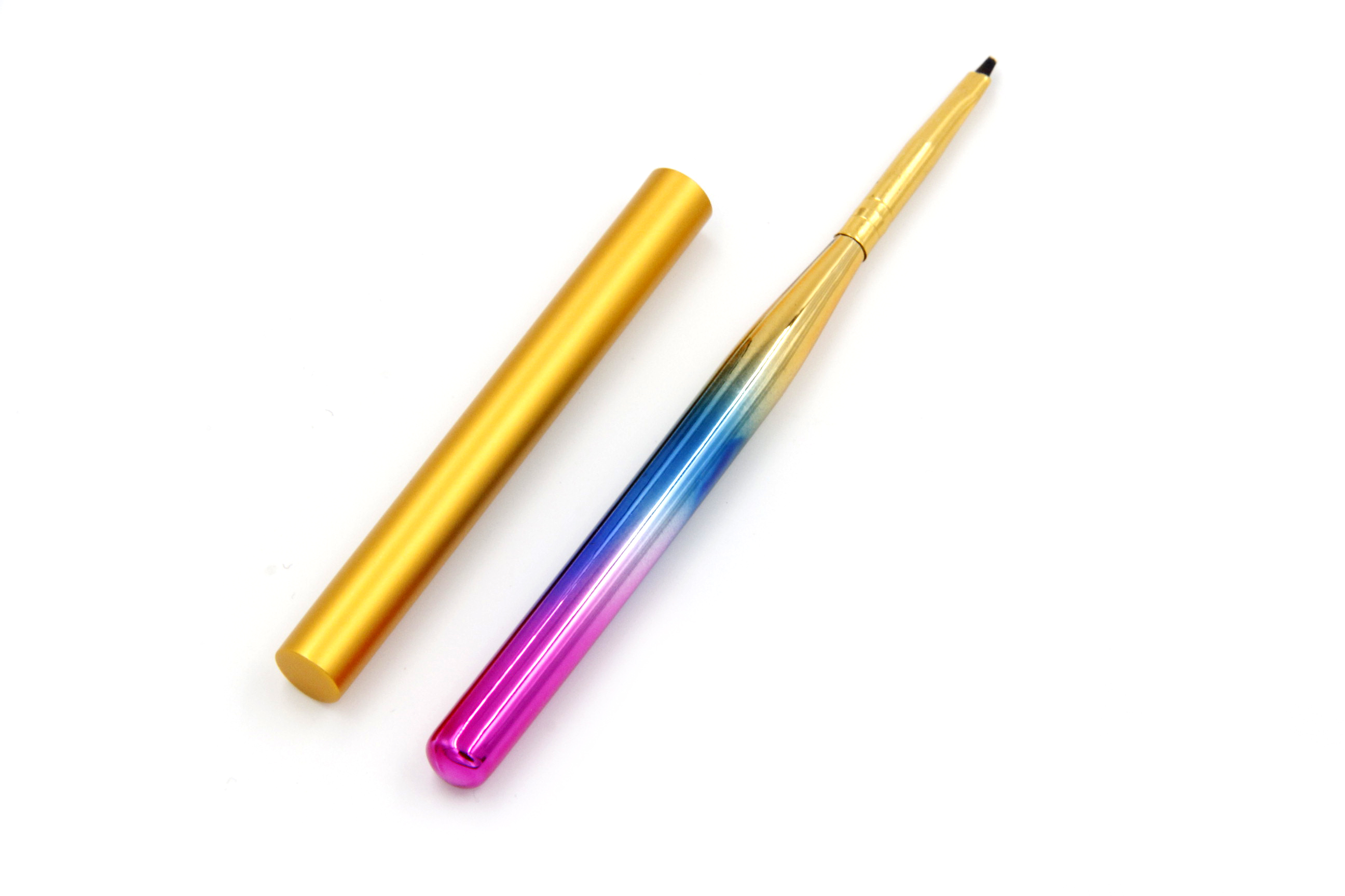 Liner Gel Painting Nail Art Brush Custom Logo  Gradient Holographic Metal Handle UV Gel Extension Stripe