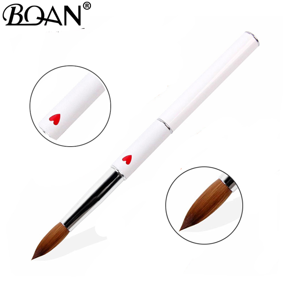 BQAN #8#10#16#18#20 Nail Acrylic Brush Kolinsky Sable Acrylic Brush UV Gel Carving Pen Brush Liquid Powder DIY Nail Drawing