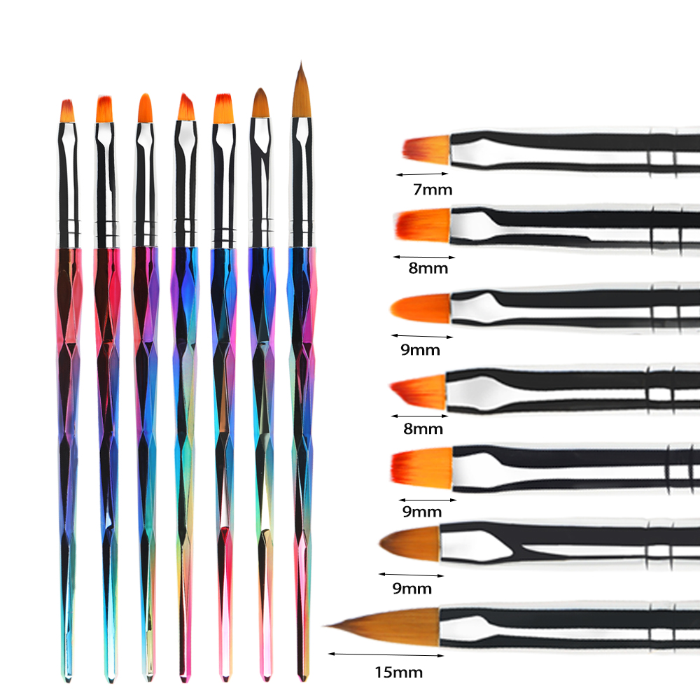 BQAN 7Pcs Mermaid Nail Art Brush Design Painting Drawing Carving Dotting Pen