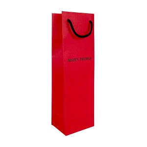 Custom High-End Red Wine Bottle Xiri Carrier Gift Paper Bag