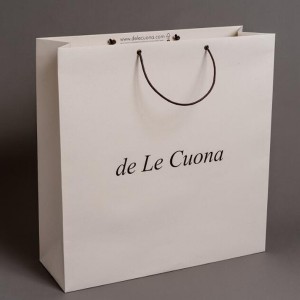 Ružičasta papirnata torba za kupovinu s prilagođenim logotipom 2022. s ručkom Grosgrain vrpce Vrećica za slatkiše