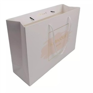 Custom Enprime Bijou Shopping Bag Luxury Gift Bag Papye ak Manch Kòd