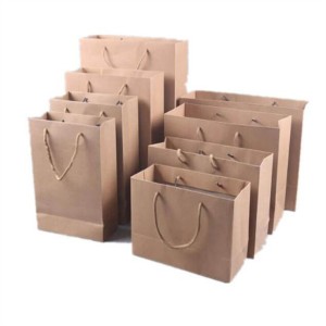 100% Recycled Biodegradable Custom Printed Logo Brown Kraft Paper Bag