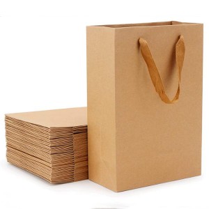 ग्रीसप्रूफ फूड ग्रेड मुद्रित बेकरी ब्राउन ब्रेड पैकेजिंग बैग क्राफ्ट पेपर कॉफी वाइन बेकरी बैग