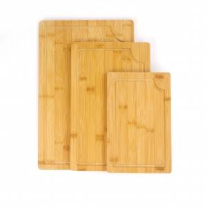 Well-designed China Set of 3 Piece Butcher Meat Juice Groove Bread Long Cutting Board Chop Bamboo Fiber Board