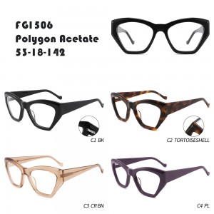 Polygonal Thick Frame Acetate မျက်မှန် W355291506