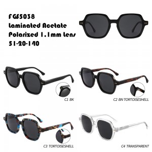 Polygon Laminated Acetate Sunglasses Wholesale W355355038