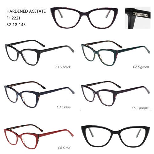 Óculos de moda especial de acetato endurecido colorido armação óptica de gato W3102221