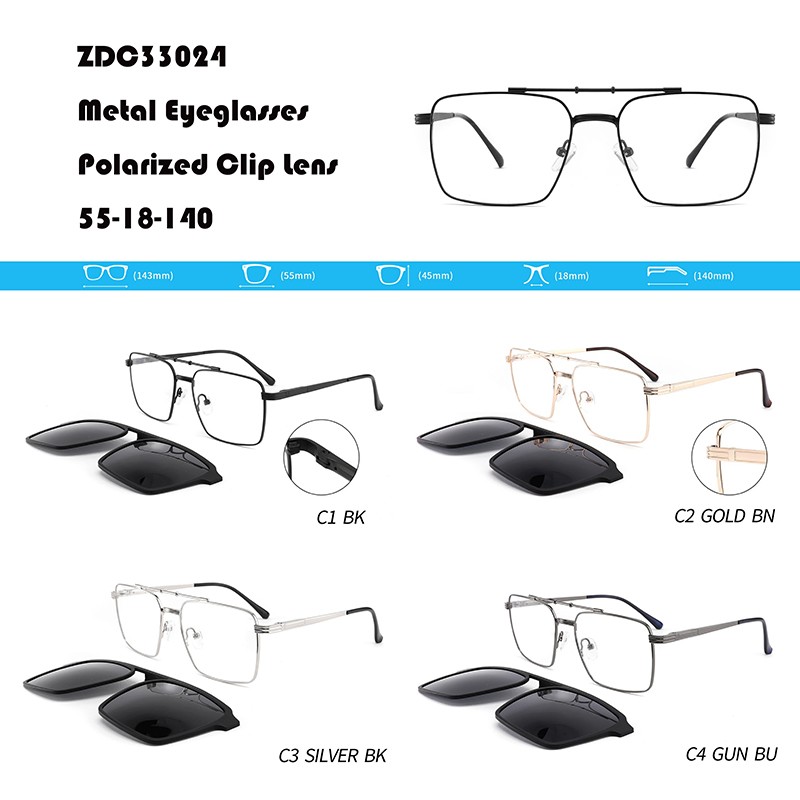 Large Square Metal Clips On Sunglasses W35533024