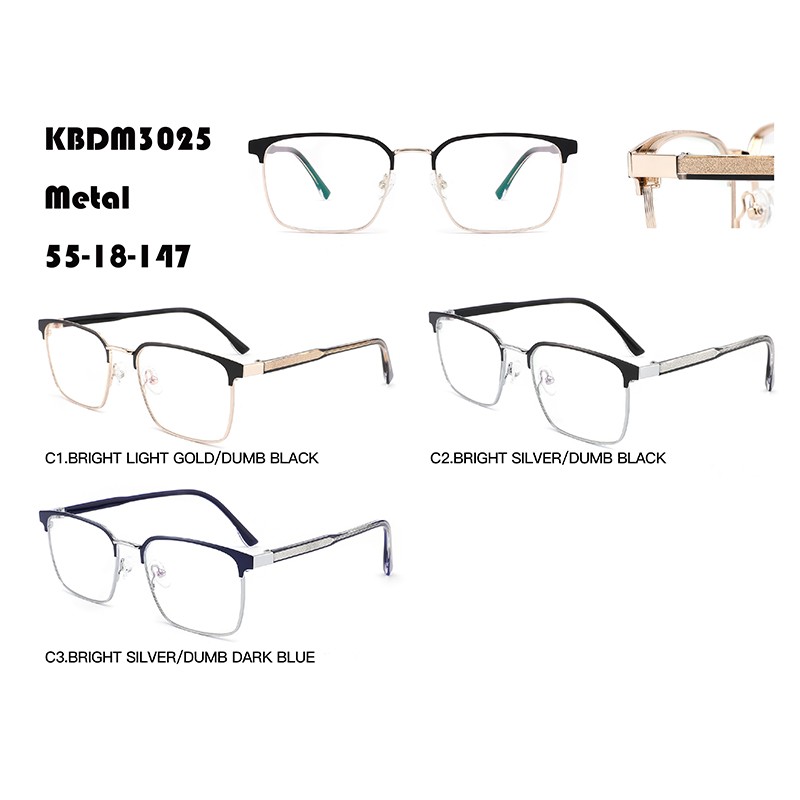 Машки метални очила за очи со сите натпревари W3673025