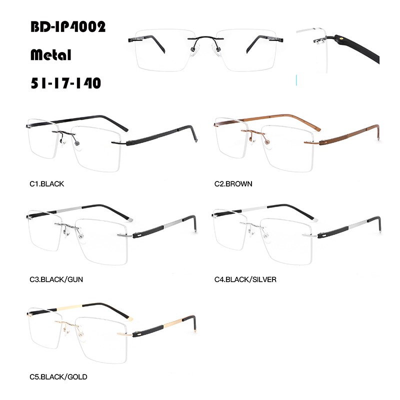Men Rimless Metal Eyeglasses W3674002