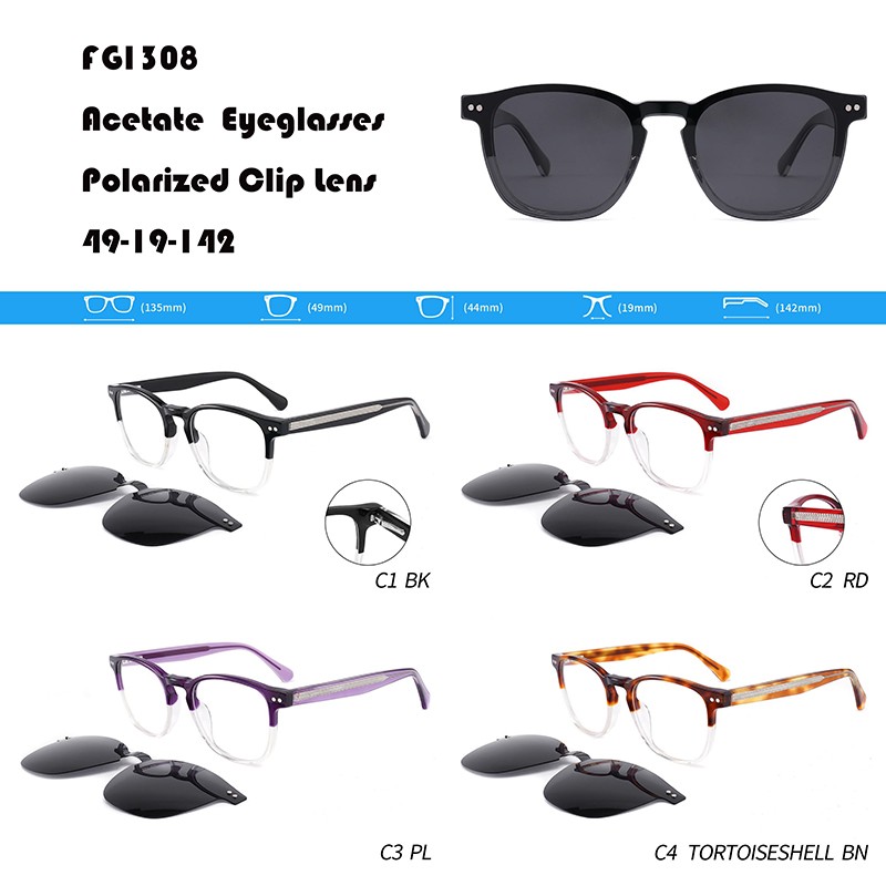 Multi-color Optional Acetate Clips On Sunglasses W3551308