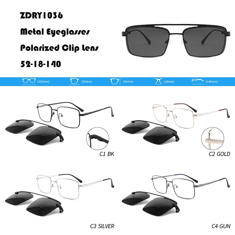Outdoor Square Metal Clips On Sunglasses W3551036