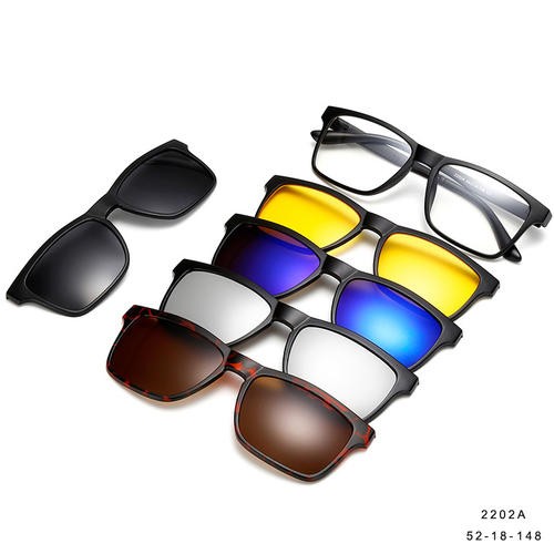 PC Clips On Sunglasses 5 In 1 Monobloc Lens T5252202