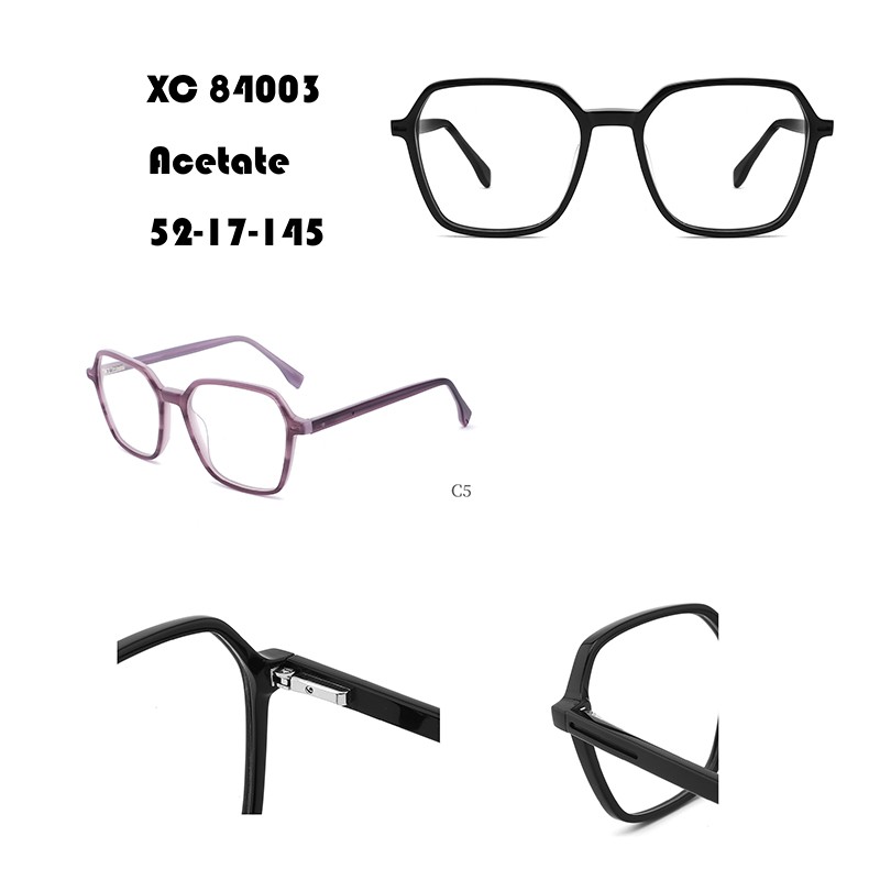 إطار نظارة أسيتات كبير أرجواني W34884003