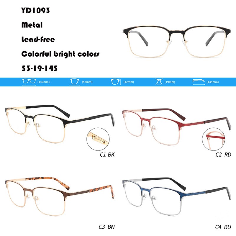 Square Lead-free Ultralight Metal Eyeglasses W3551093