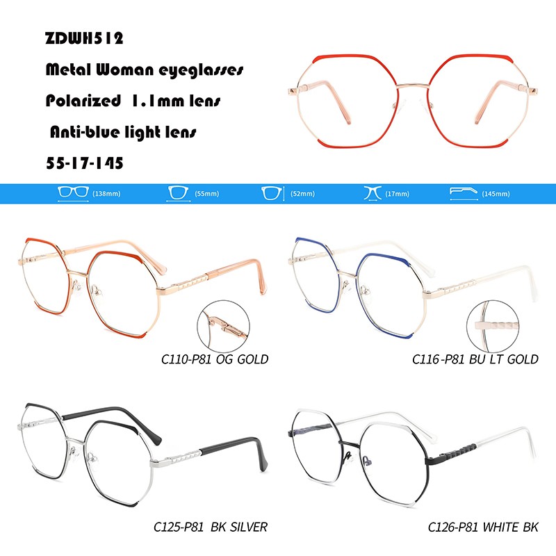 แว่นตาโลหะสำหรับผู้หญิงในสต็อก W355512