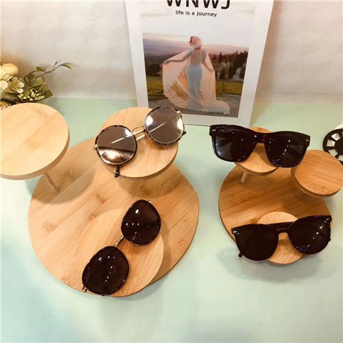 Caixa de exhibición de gafas circulares de deseño de madeira D114001
