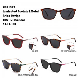 Asian Design แว่นกันแดดเคลือบอะซิเตทและโลหะ W3551157T