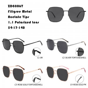 Filigree Metal Frames Acetate Tips Sunglasses W355238806T