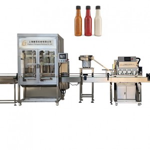 BRIGHTWIN Full-automatic servo motor jam sauce bottle filling capping and labeling machine with plastic bottles