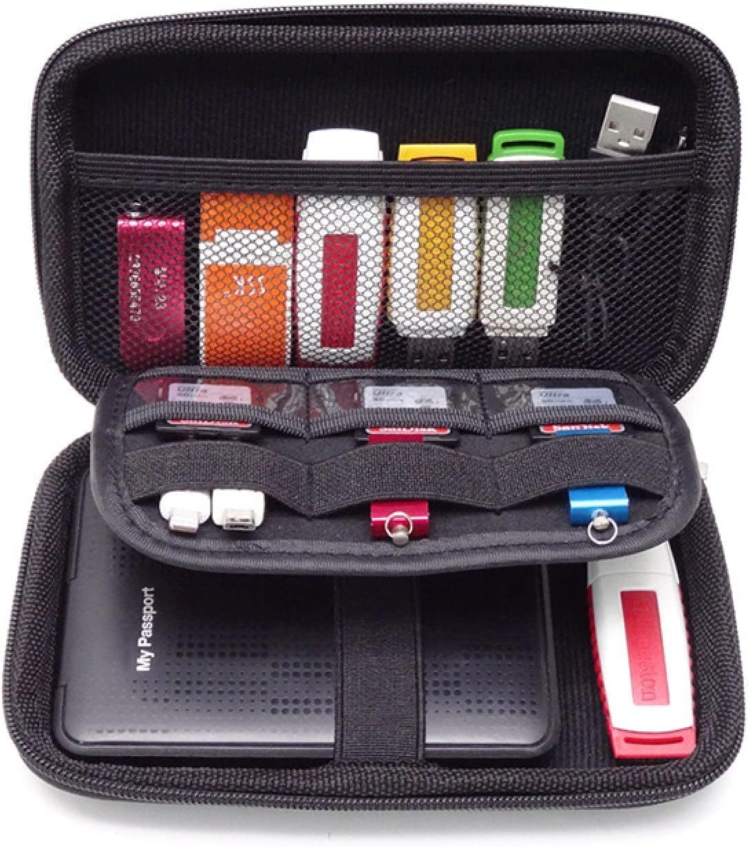 Portable Custom EVA Case Hard Zipper Earphone Organizer Nindakake Case Kabel Biru