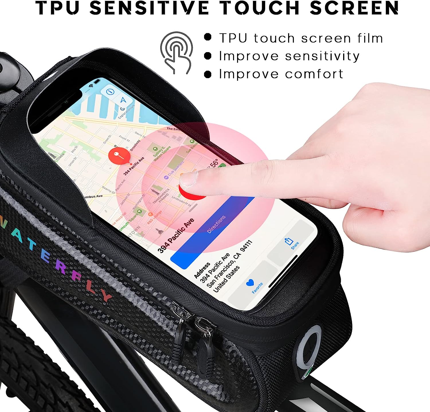 Bike Front Frame Bag: Bike Top Tube Phone Mount Bag Cycling Waterproof Phone Holder Pouch Bicycle Handlebar Pouch