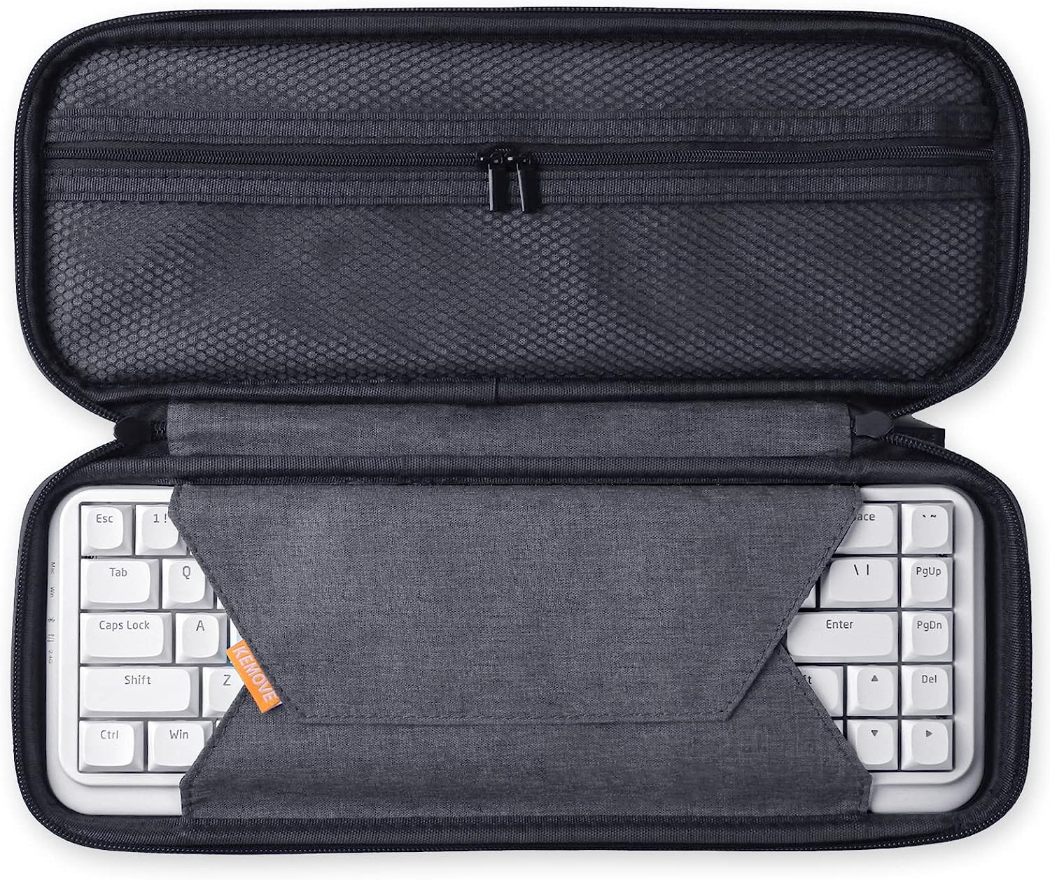 DIERYA KEMOVE X 鍵盤旅行箱，硬質 EVA 保護套便攜包，適用於 60% 65% 有線/無線藍牙機械遊戲鍵盤