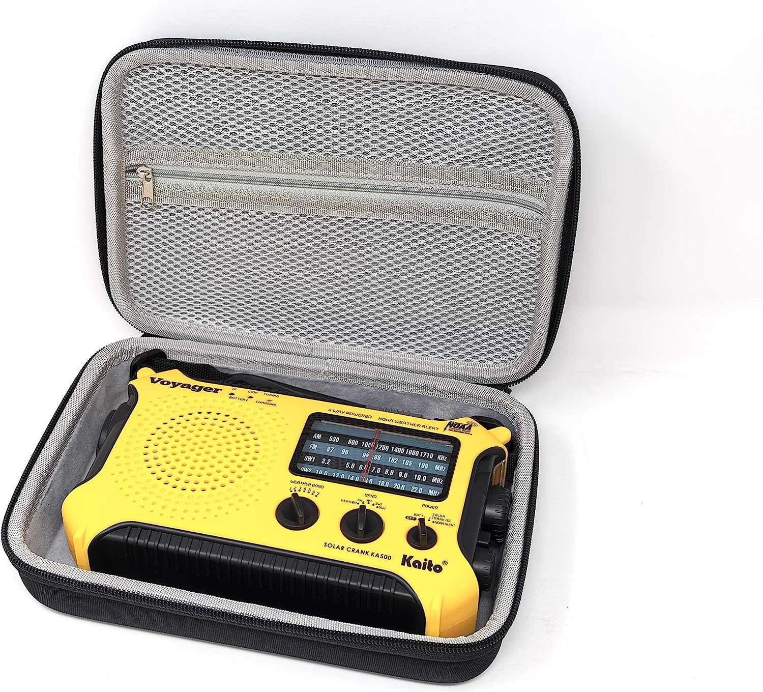 Kaito RC500 EVA Hardshell Storage Case with Dual Zippers and Handles for Voyager KA500 Radio
