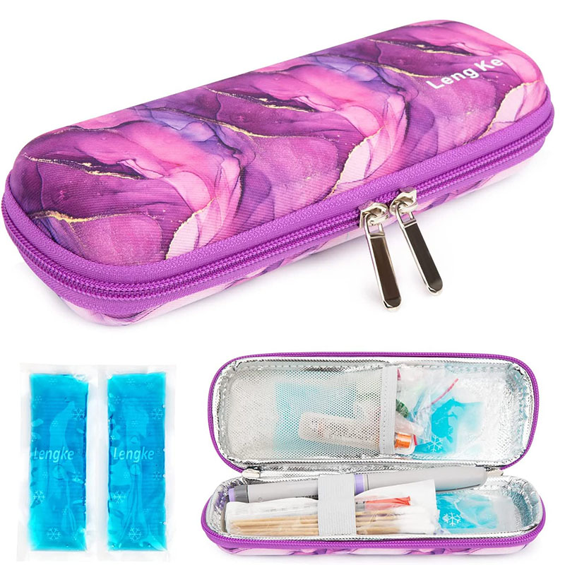 Insulin Cooler Travel Case, EVA Diabetik Insulated Organizer Portable Cooling Bag pikeun Insulasi Pendingin Obat