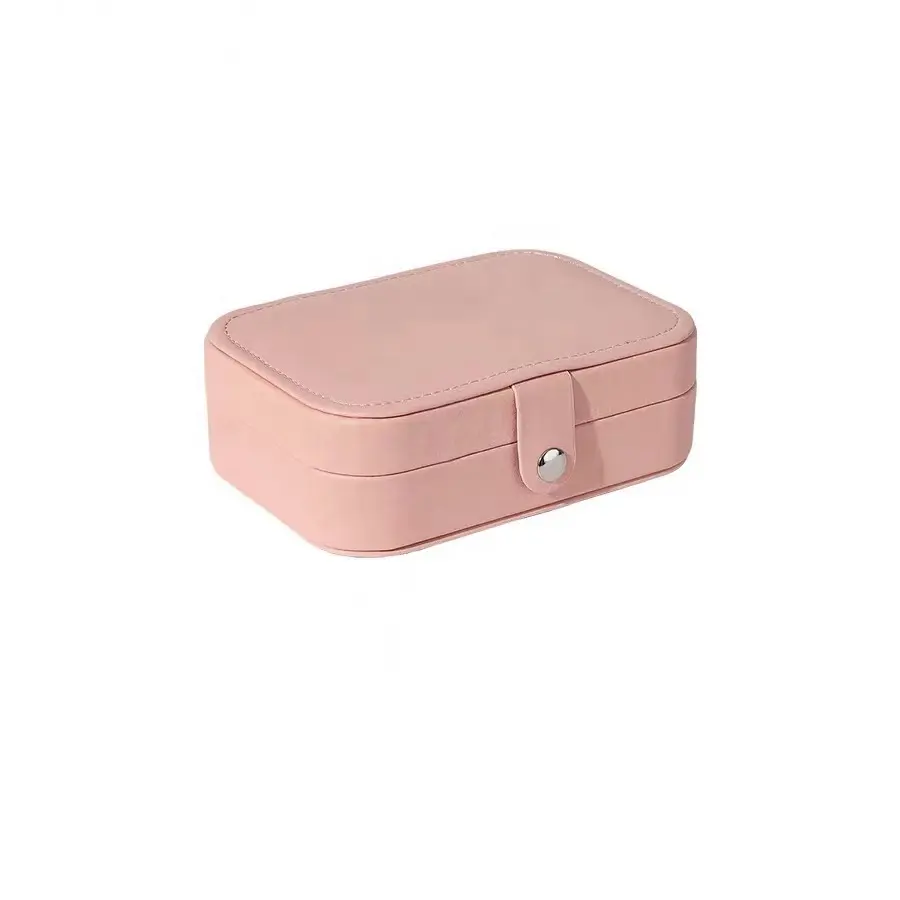 លក់ក្តៅស្ត្រី ក្រវិល Ear Stud Box Organizer Cases Portable Jewelry Storage Case PU Leather Small Travel Jewelry Boxes