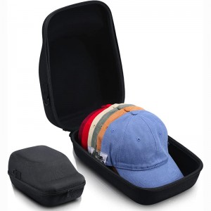 Almacenamento de gorras para gorras de béisbol con asa de transporte e correa de ombreiro - Este soporte organizador protexe ata 6 sombreiros - perfecto para viaxar