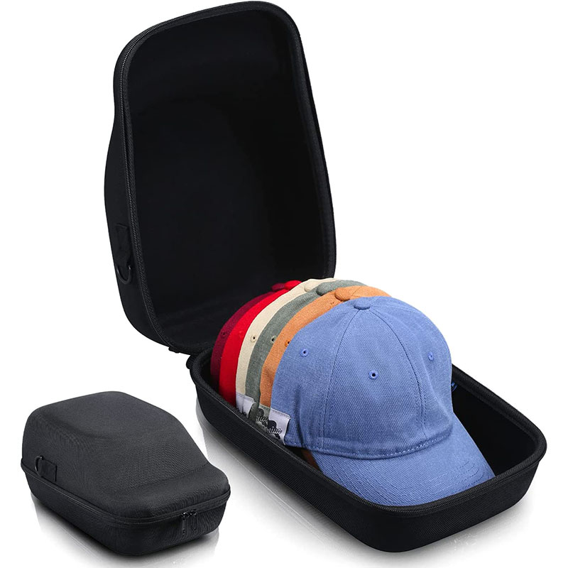 Armazenamento de bonés para bonés de beisebol com alça de transporte e alça de ombro – este suporte organizador protege até 6 chapéus – perfeito para viajar