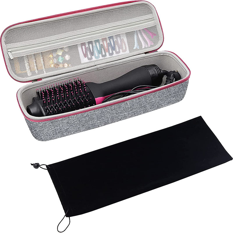 Hard Travel Case Compatible Hair Dryer EVA Carrying Case with Velvet Bag Cover for Hot Tools, OMOteam, Bed Head Air Brush Blow Dryer