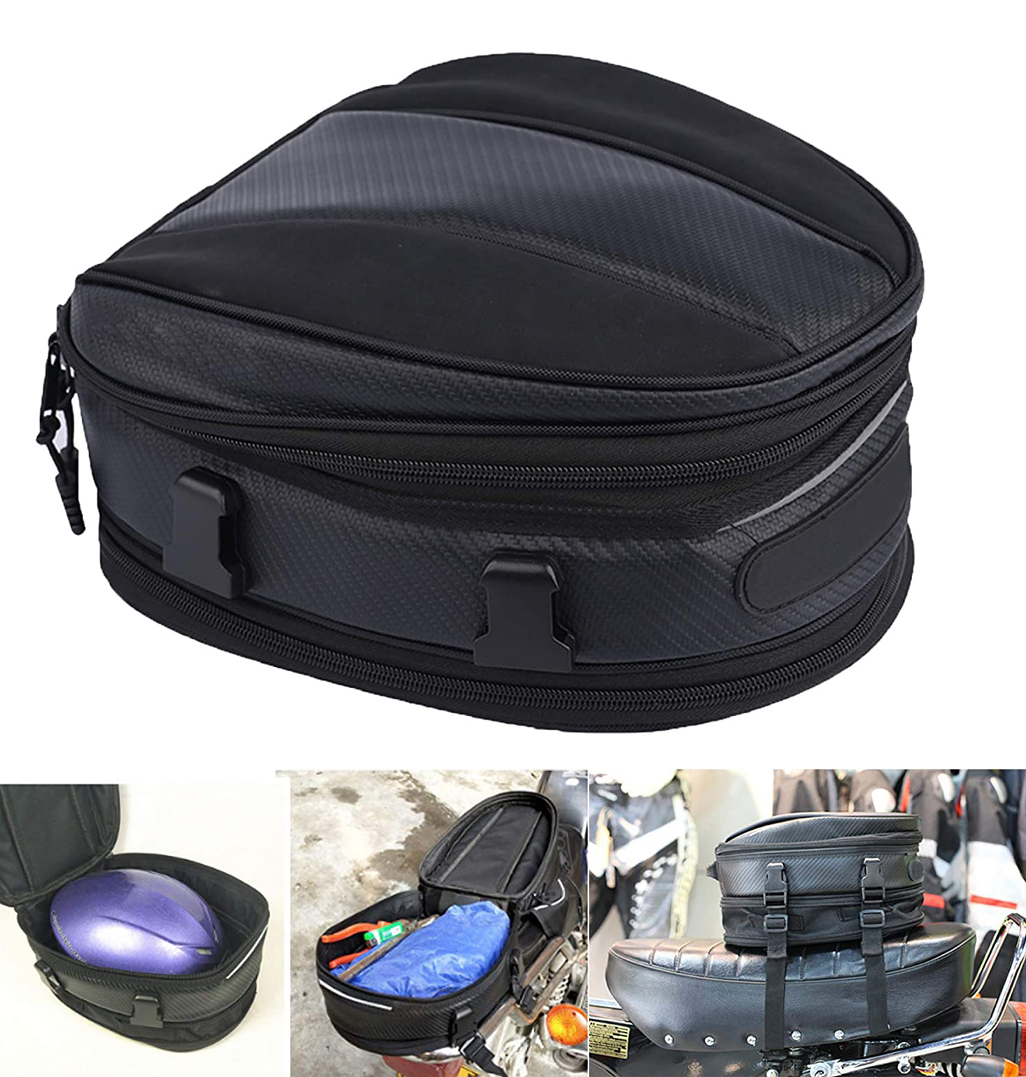 EVA Waterproof Motorbike Tail Bag Bag Multi-functional Durable Rear Seat Bag Backseat Pack Motorbike Helmet Bag Backpack