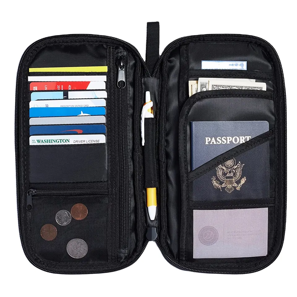 Paspor Dompet Pemegang Dokumen Travel Organizer Kartu Kredit Clutch Bag