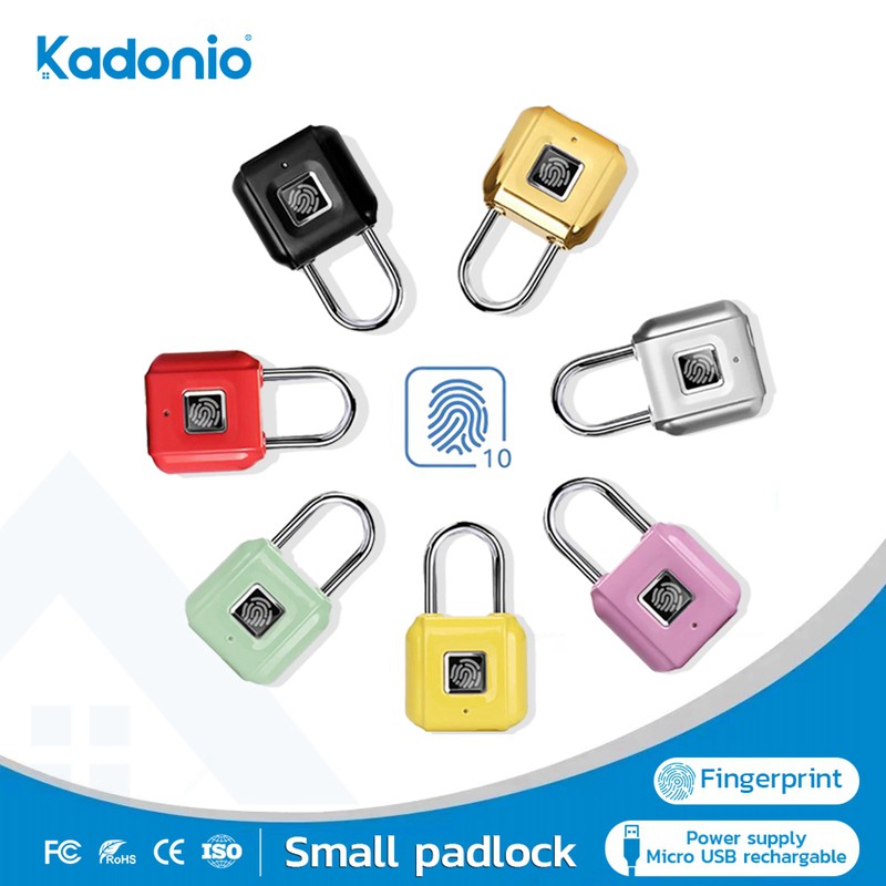 505-Parmak İzli Asma Kilit/Anahtarsız USB Şarj Edilebilir Taşınabilir
