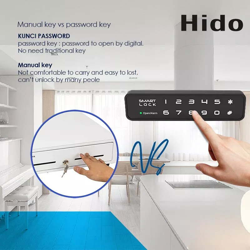 HD-8310 Modern Smart Digital Fingerprint Door Lock Black Intelligent Key Card Combination Lock