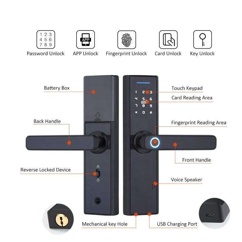 632-Jikwaa Deadbolt Smart Door Lock / BT TT Lock APP Control